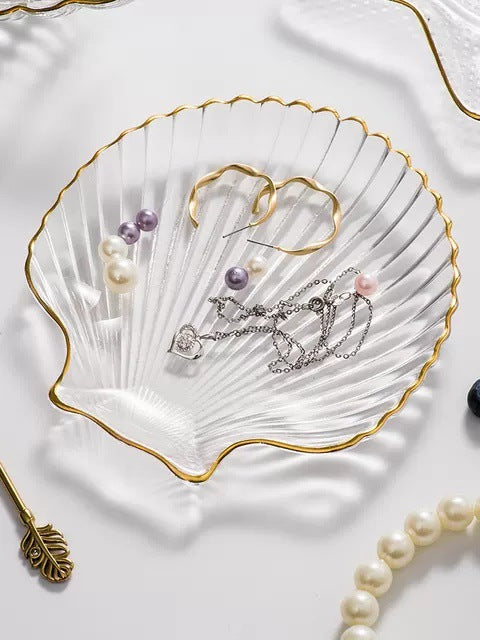 Gilt Edging Glass Tableware Creative Ocean Dim Sum Plate