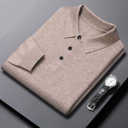 Winter Men's Polo-Neck Knitted Sweater