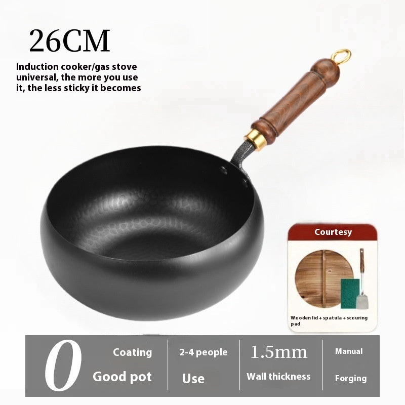 Household Hand-forged Uncoated Big Belly Pot