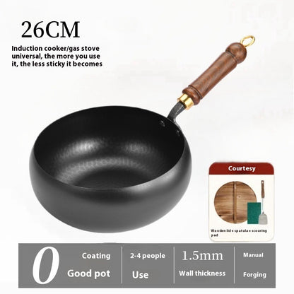 Household Hand-forged Uncoated Big Belly Pot