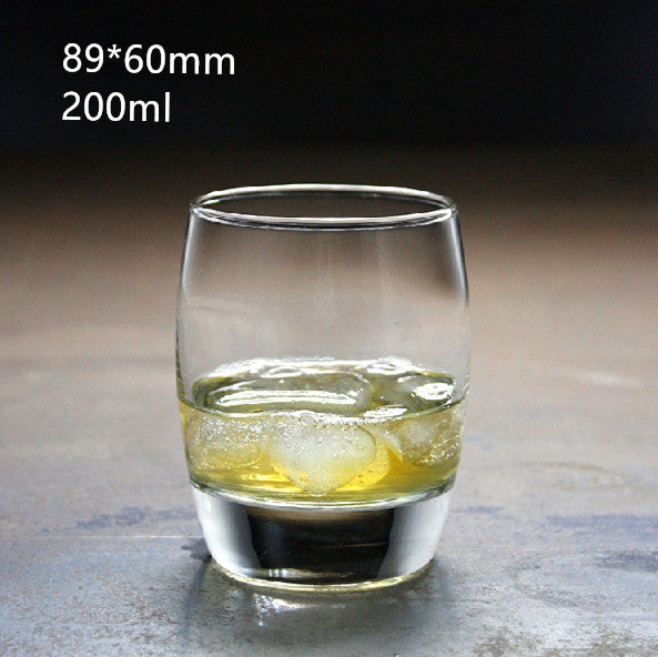 Whiskey transparent round glass wine glass