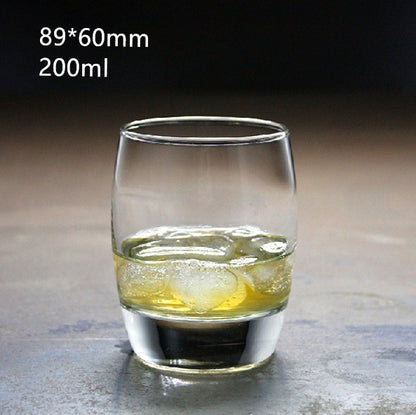 Whiskey transparent round glass wine glass