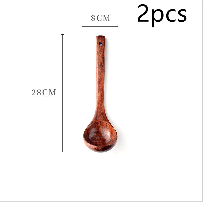 Wooden Soup Spoon With Curved Handle For Household Kitchenware