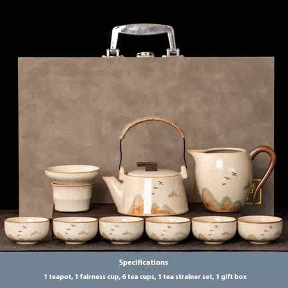 Beige Ru Ware Xi Shi Pot Kung Fu Tea Set
