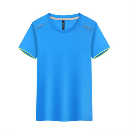 Round Neck Ice Silk Quick-drying T-shirt Marathon Short Sleeve