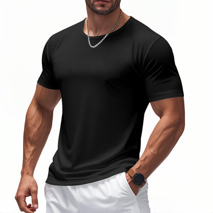 Quick-drying Crew Neck Short Sleeve Marathon Workout Exercise T-shirt