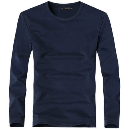 Men's Solid Color Slim T-Shirt Spring Autumn