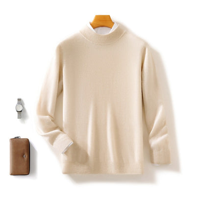 Thickened Half-height Sweater Solid Color Knitted Base Cardigan Warm Top