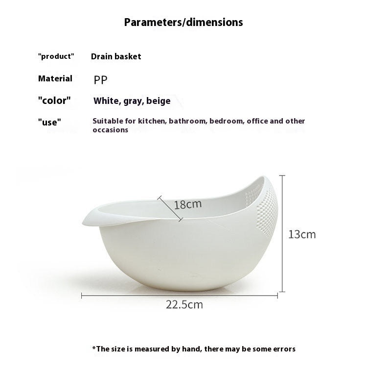 Kitchen Supplies Household Basin Plastic Fruit And Vegetable Draining Basket