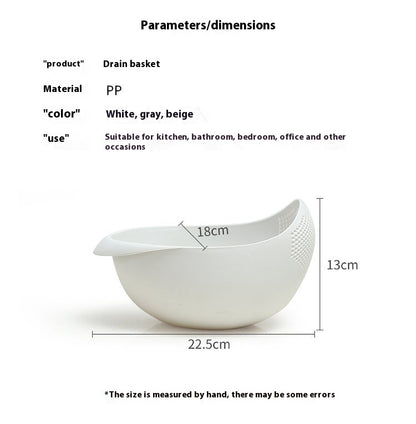 Kitchen Supplies Household Basin Plastic Fruit And Vegetable Draining Basket