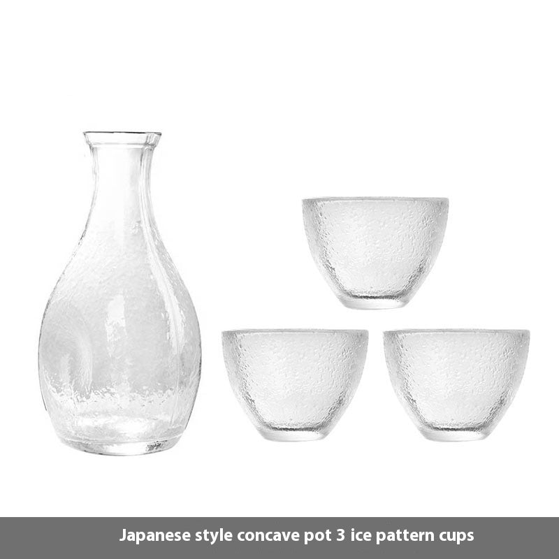 Transparent Glass Clear Wine Pot Set Small Cup