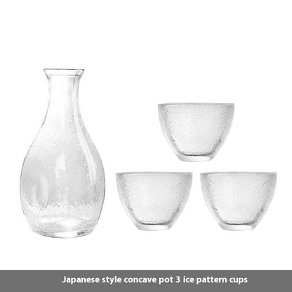 Transparent Glass Clear Wine Pot Set Small Cup