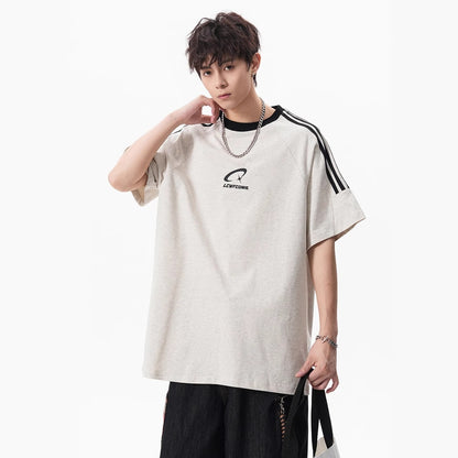 Couple's Heavy-Weight Preppy Style Half-Sleeve Top
