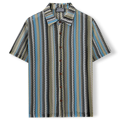 Summer Men's Ethnic Style Striped Shirt