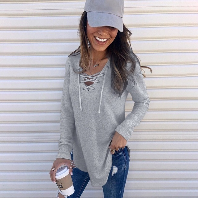V Collar With Loose Top T-shirt