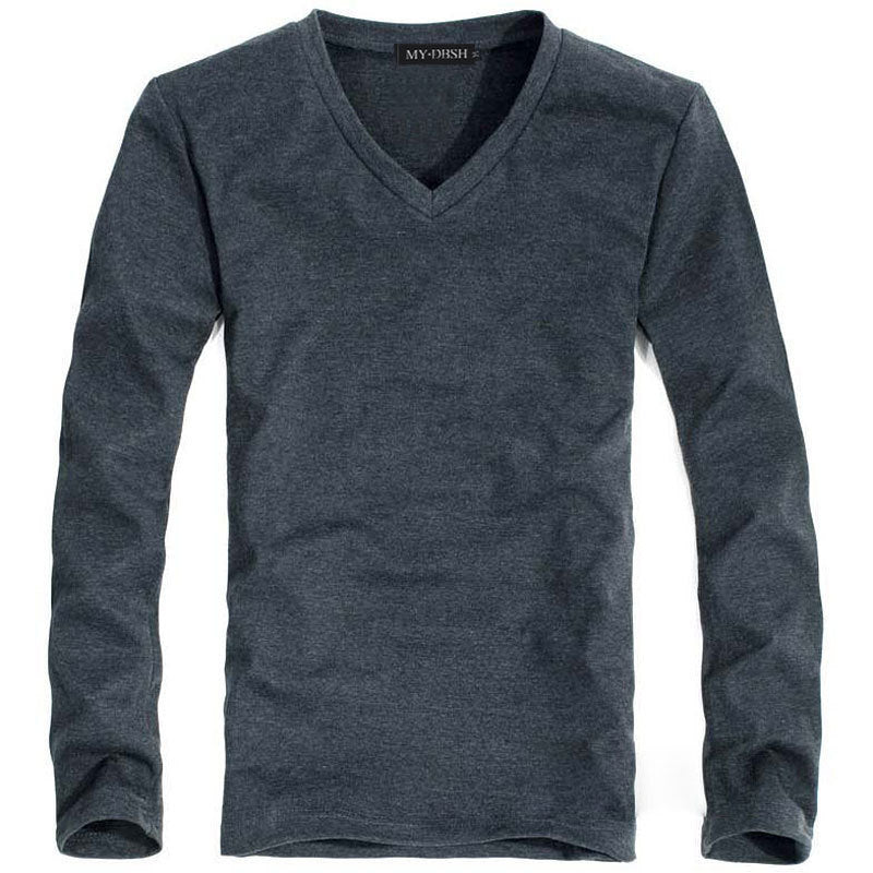 Men's Solid Color Slim T-Shirt Spring Autumn