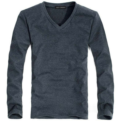 Men's Solid Color Slim T-Shirt Spring Autumn