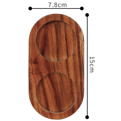 Solid Wood Pepper Mill Base Locust Manganese Rubber Wood Double Hole Tray