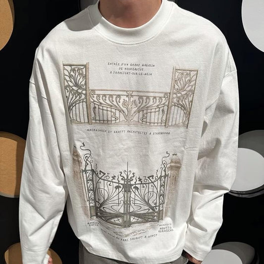 Spring And Autumn Pure Cotton Men And Women Loose Casual Top Long Sleeve