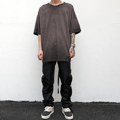 Men's Short-sleeved T-shirts With Heavy Washing And Worn Out