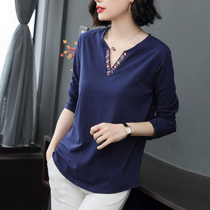 Women's Solid Color Loose Casual Base Shirt Top
