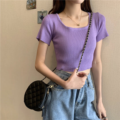 Women's short knitted top