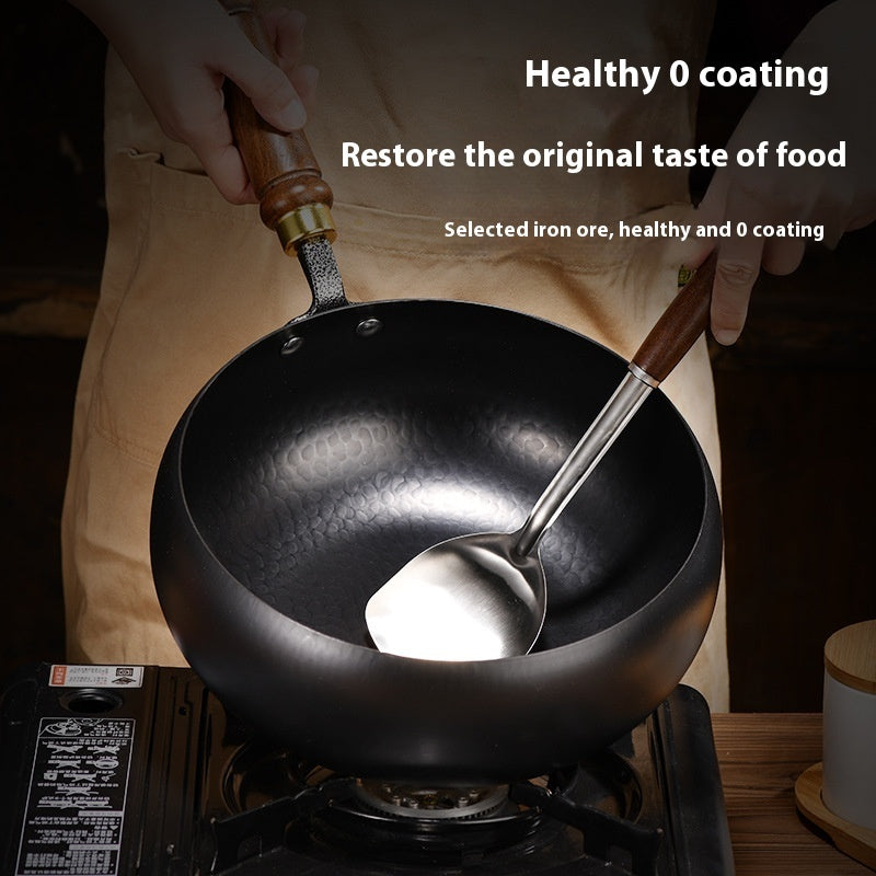 Household Hand-forged Uncoated Big Belly Pot