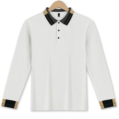 Long Sleeve Lapel Men's Solid Color Button Casual Business