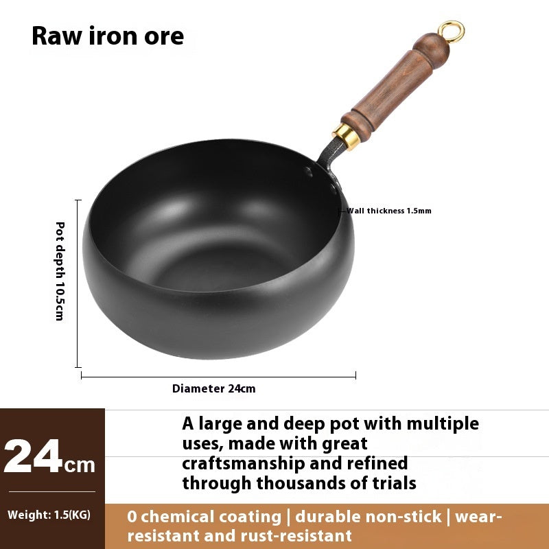 Household Hand-forged Uncoated Big Belly Pot