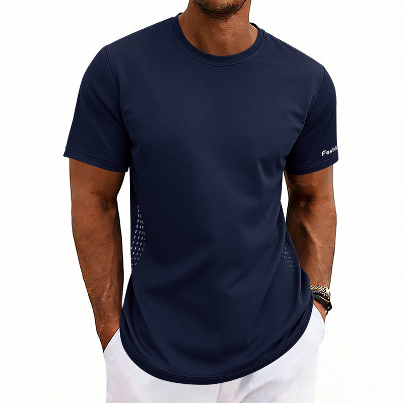 Plus-size Men's Summer Athletic Quick Dry Crewneck Short Sleeves