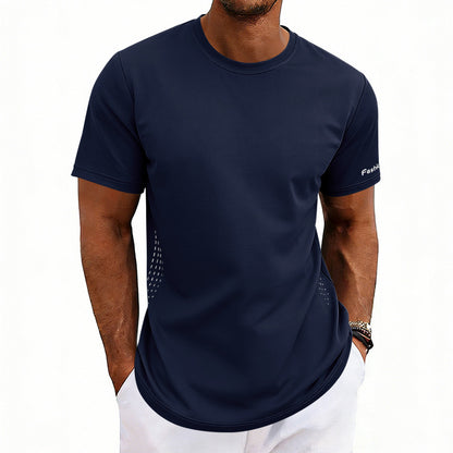 Plus-size Men's Summer Athletic Quick Dry Crewneck Short Sleeves