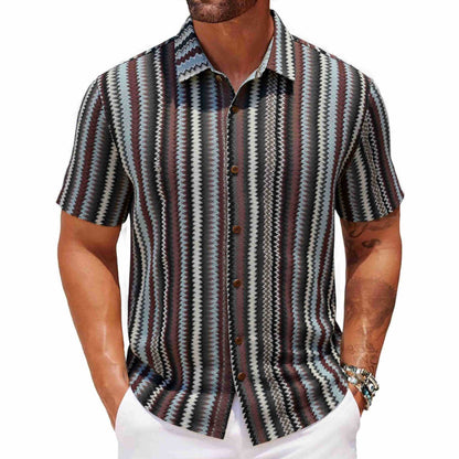 Summer Men's Ethnic Style Striped Shirt