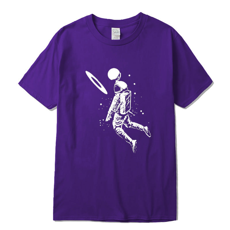 Short Sleeve Top T-Shirt Spaceman Print