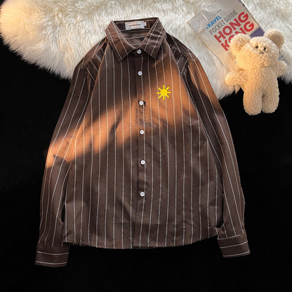 Vertical Striped Shirt Men's Trendy Casual Loose