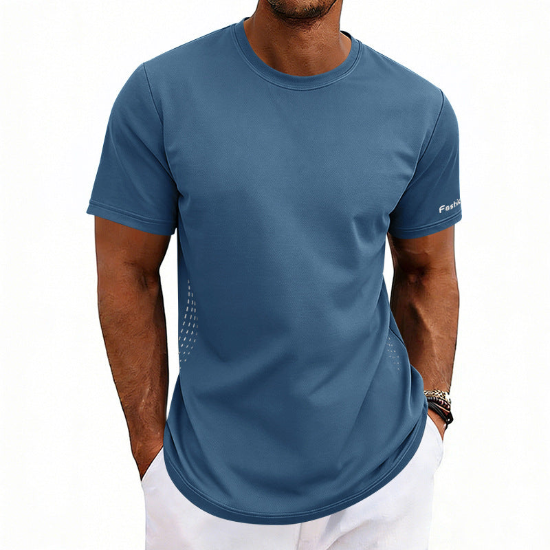 Plus-size Men's Summer Athletic Quick Dry Crewneck Short Sleeves