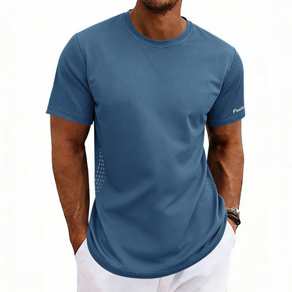 Plus-size Men's Summer Athletic Quick Dry Crewneck Short Sleeves