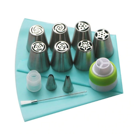 Russian Piping Nozzles Tips Set With Pastry Bag, Silicone Coupler, Cupcake Decoration Cake DIY Dessert