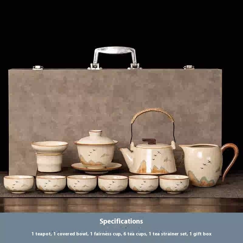 Beige Ru Ware Xi Shi Pot Kung Fu Tea Set