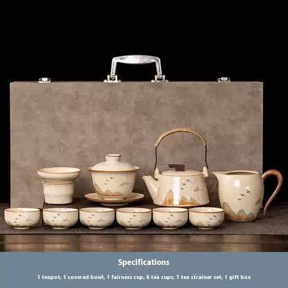 Beige Ru Ware Xi Shi Pot Kung Fu Tea Set