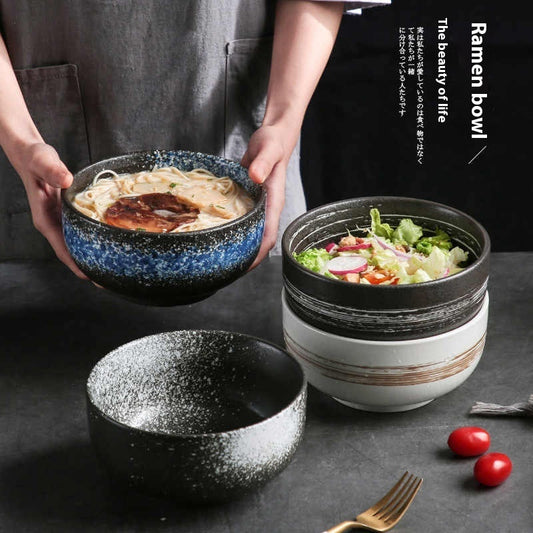 Ceramic Retro Soup Bowl Large Size Household Noodle Bowl
