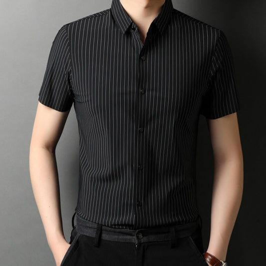 Middle-aged Short Sleeve Business Shirt With Lapel