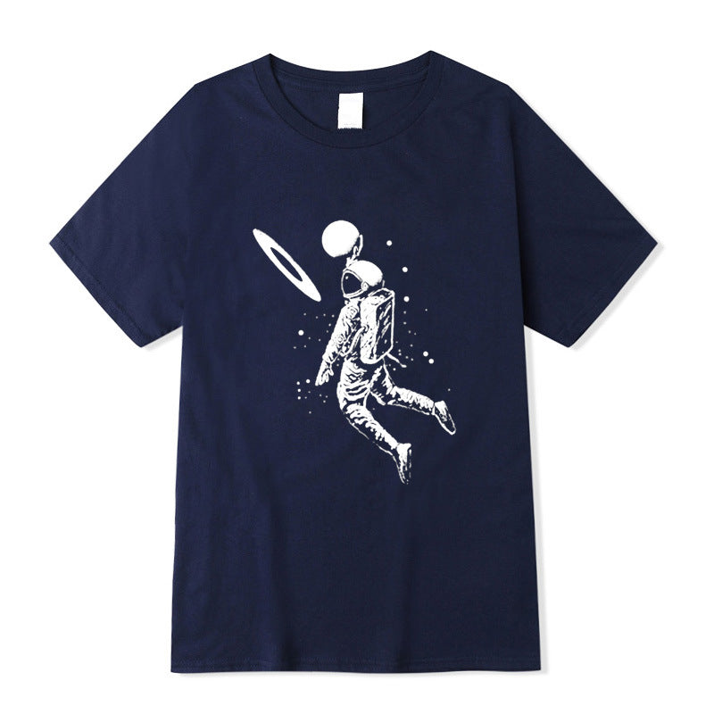 Short Sleeve Top T-Shirt Spaceman Print