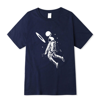 Short Sleeve Top T-Shirt Spaceman Print