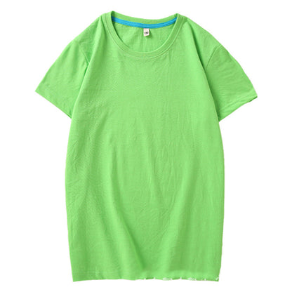 Children's T Combed Cotton Blank Solid Color Loose Round Neck Short Sleeve