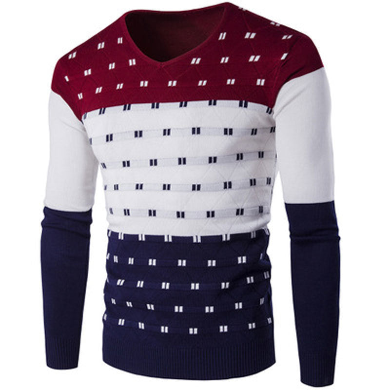 Men's color warm knit sweater