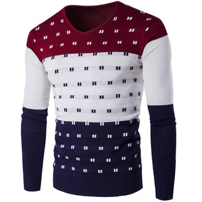 Men's color warm knit sweater