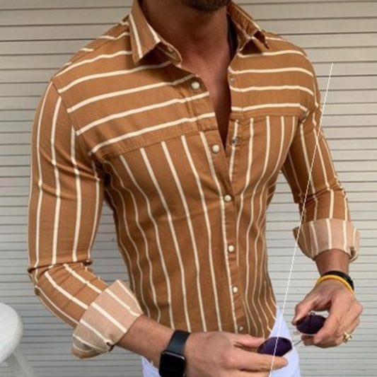 Fashionable Men's Slim Long Sleeve Shirt