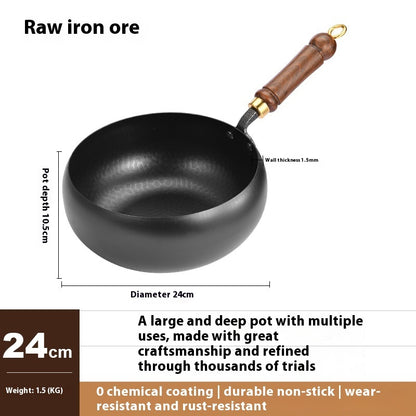 Household Hand-forged Uncoated Big Belly Pot