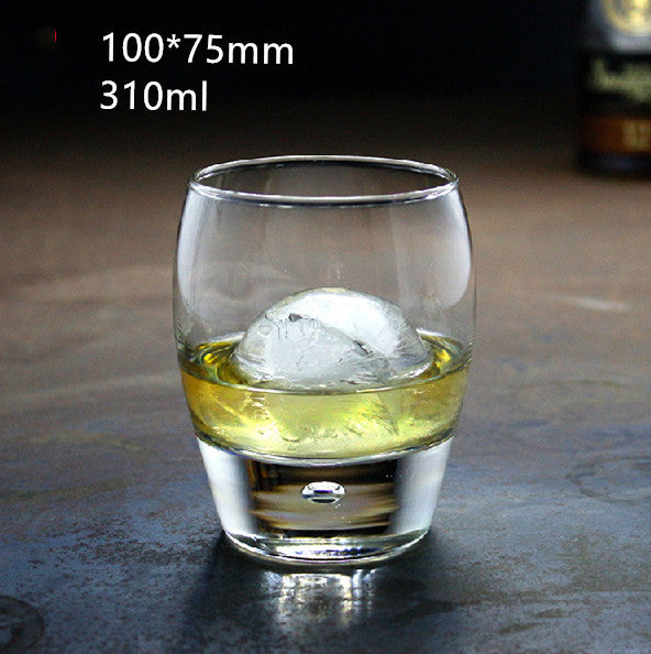 Whiskey transparent round glass wine glass