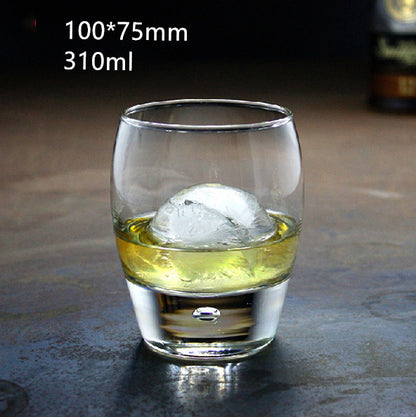Whiskey transparent round glass wine glass